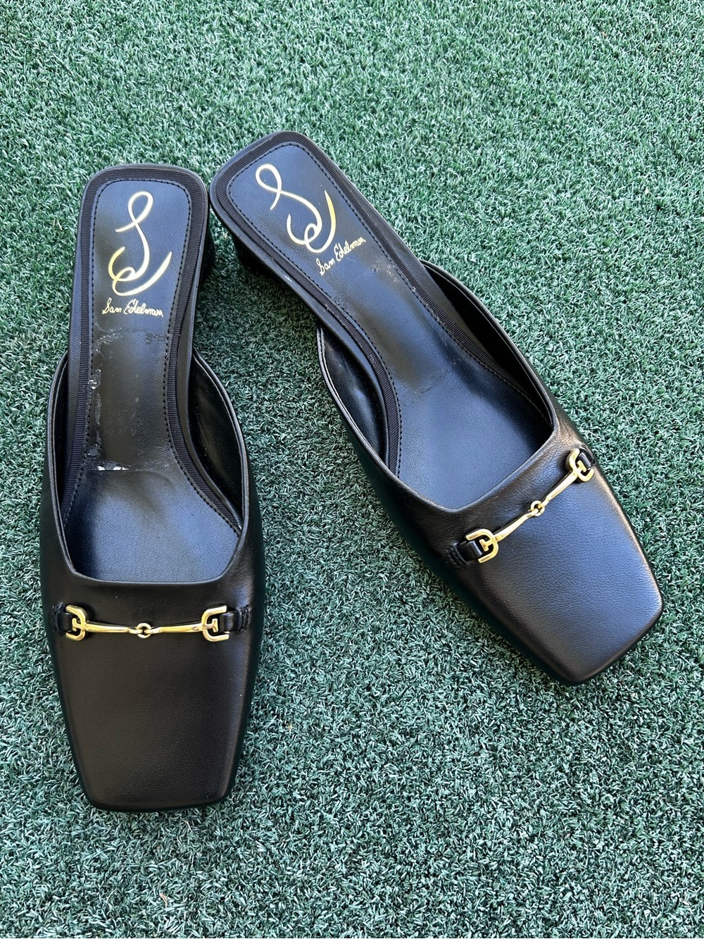 NWT Sam Edelman Ollie Square Toe Bit Mule Black 8 - Picture 14 of 16